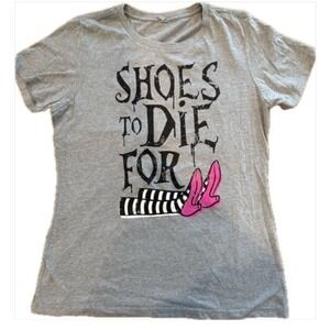 Next Level "Shoes To Die For" Wicked Wizard of OZ Cotton Gray T-Shirt WMs M EUC